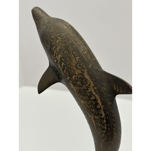 Vintage Brass Bronze Dolphin Figurine‎ Statue Animals - Picture 9 of 10